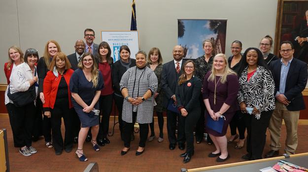 Fall 2021 graduates of the Marsiglia Institute pose for a group photo.